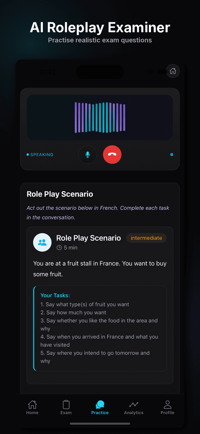 AI Roleplay Examiner - practise real exam scenarios